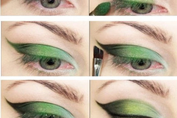 آموزش تصویری آرایش چشم به رنگ سبز