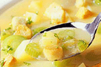 سوپ تره فرنگی و سیب زمینی 