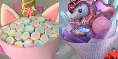 این دسته گل های یونیکورن برای هدیه دادن عالیه !