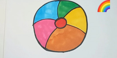 آموزش نقاشی کودکانه توپ رنگی