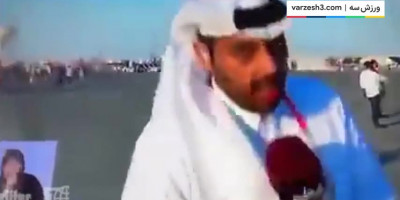فیلم بیهوش شدن خبرنگار قطری به دلیل خستگی بالا