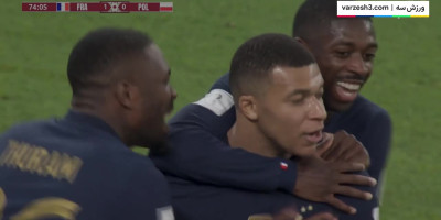 فیلم گل دوم فرانسه به لهستان توسط امباپه جام جهانی ۲۰۲۲ قطر