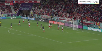 فیلم گل اول لهستان به فرانسه توسط لواندوفسکی جام جهانی ۲۰۲۲ قطر