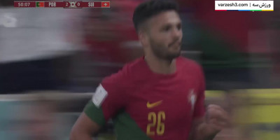 فیلم گل سوم پرتغال به سوئیس توسط گونزالو راموس جام جهانی ۲۰۲۲ قطر