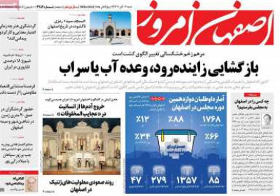 روزنامه اصفهان امروز - شنبه, ۰۶ آبان ۱۴۰۲