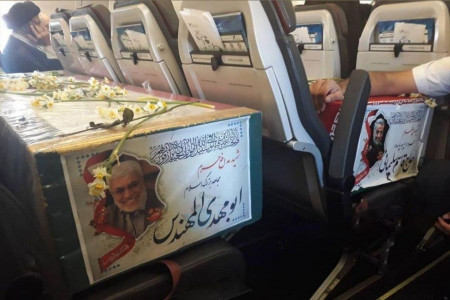 پیکر شهید قاسم سلیمانی و شهدای مقاومت وارد تهران شد