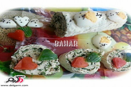 روش تهیه رولت نان و پنير و سبزي