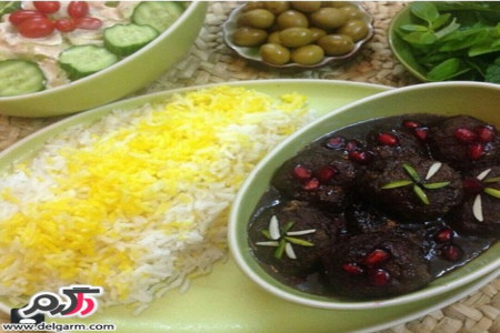 طرز تهیه كوفته انار و گردو و همچنین انار و پسته