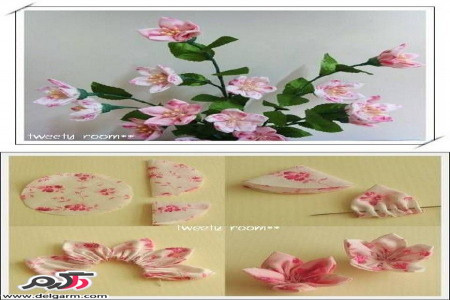 آموزش درست کردن گل با پارچه گل گلی