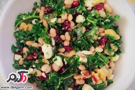 نحوه ی درست کردن سالاد سرخپوستی با لوبیا سفید و کرفس
