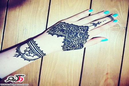 طرح های زیبا با حنا روی دست 2016