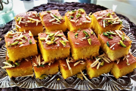طرز تهیه کیک باقلوای بسیار لذیذ و خوشمزه ویژه مهمانی های خاص