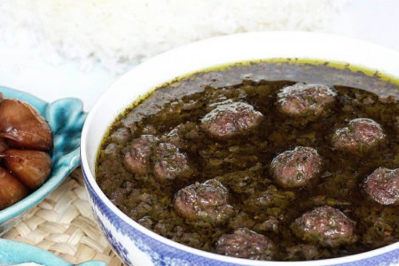 طرز تهیه خورش اناربیج گیلانی (شمالی) با مرغ یا گوشت