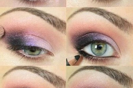 آموزش آرایش چشم بنفش و دودی