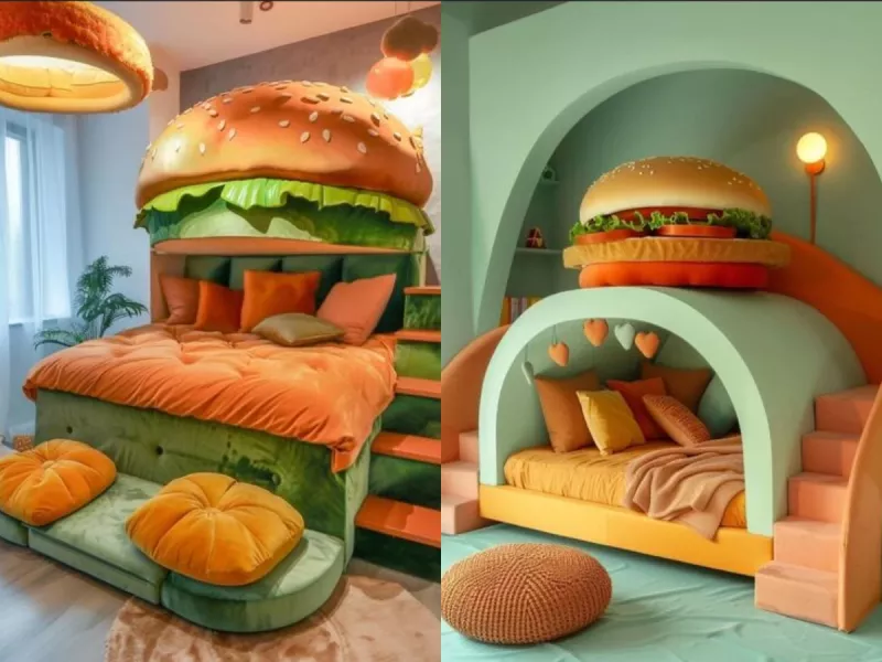 عاشقای همبرگر ، تخت خواب مورد علاقتون ساخته شد !