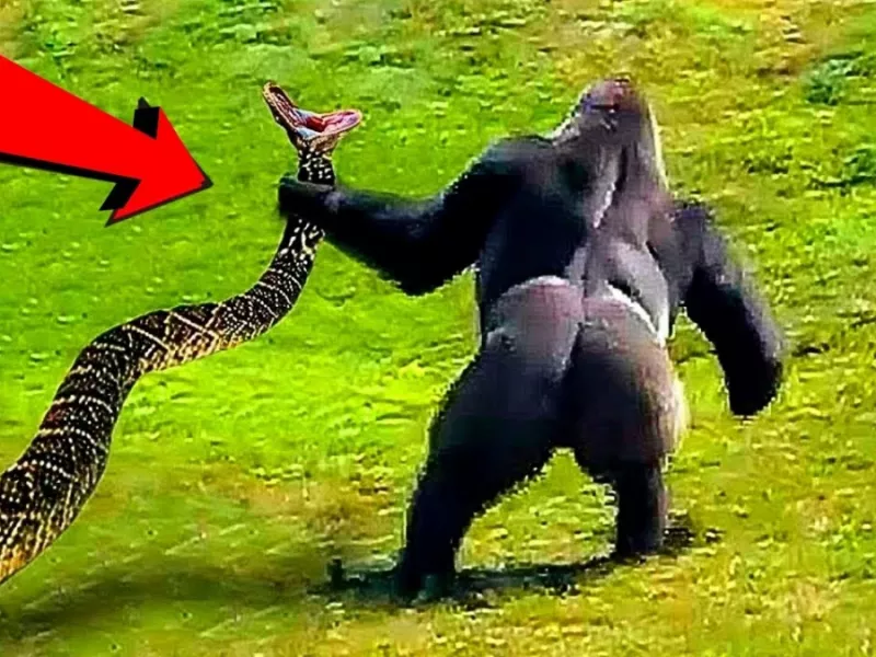 نبرد نفسگیر میمون و مار / با نتیجه ای وحشتناک و باورنکردنی !