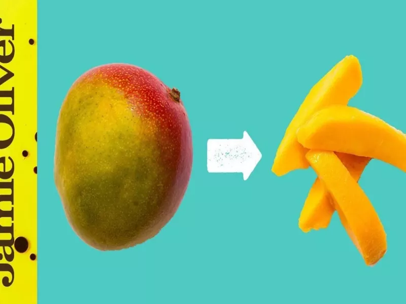 چگونه یک انبه را به سرعت و به سادگی در یک دقیقه برش دهید.