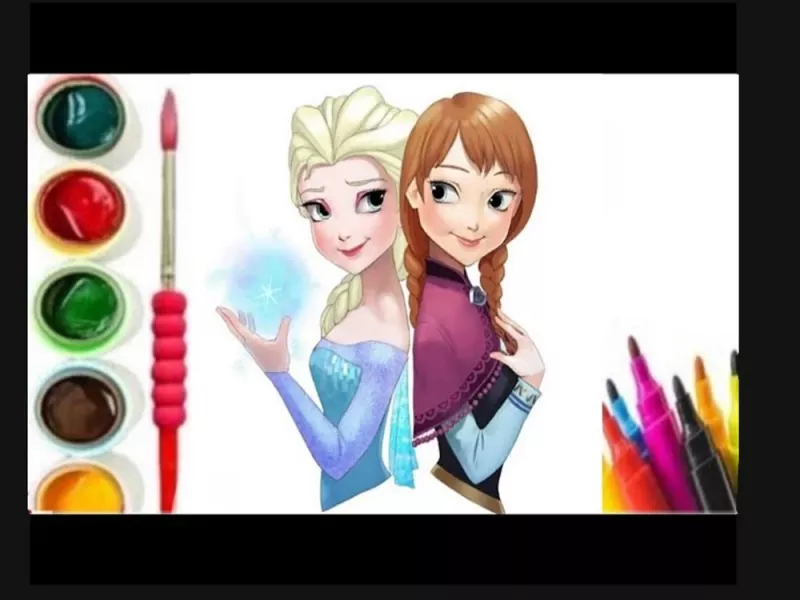 نقاشی و رنگ آمیزی السا و آنا / معروف ترین پرنسس های دیزنی !