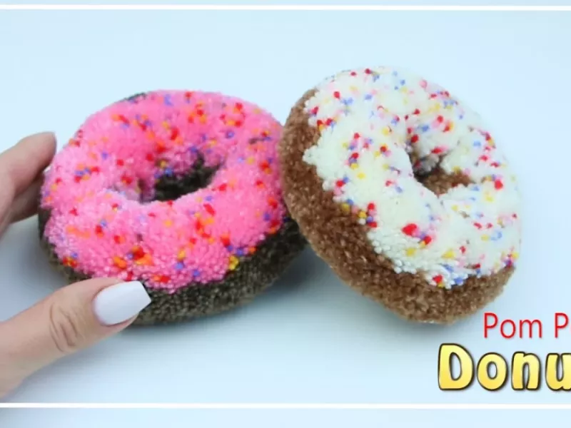 طرز تهیه دونات با کاموا / با کاموا دونات های گرد و تپل درست کنید !