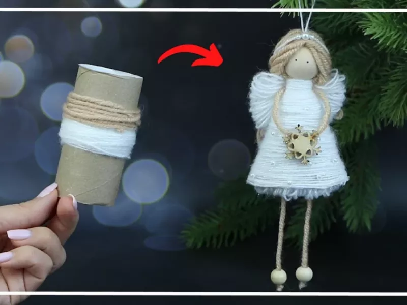 با رول دستمال کاغذی و کاموا فرشته های رومیزی درست کنید !
