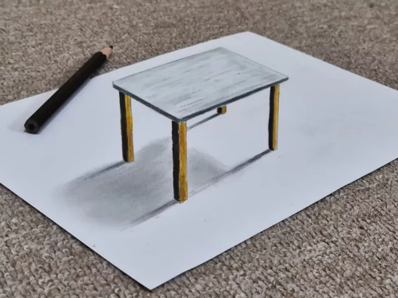 آموزش دقیق میز سه بعدی روی کاغذ برای افراد مبتدی