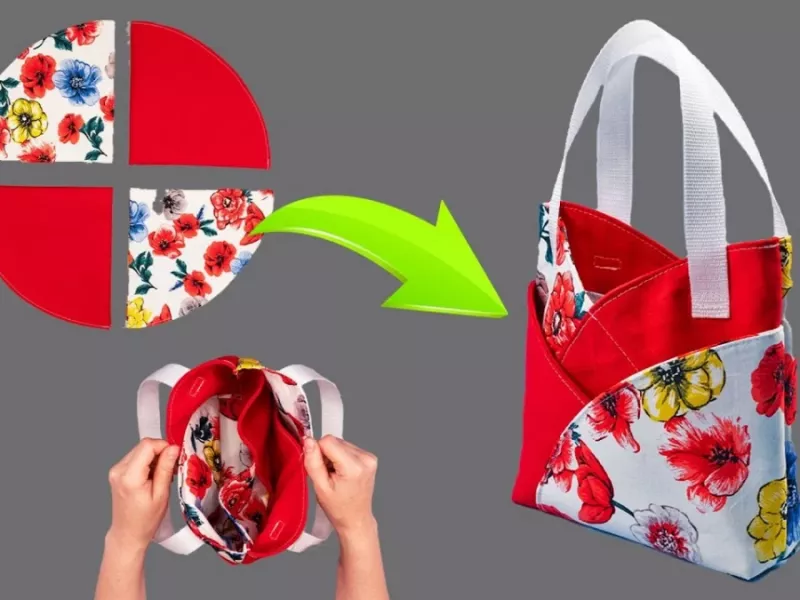 با 4 تکه پارچه دور ریختنی کیف ترند بدوز و به درآمد بالا برس