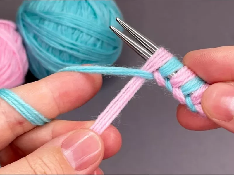 آموزش بافت مدل شکوفه با میل و کاموا