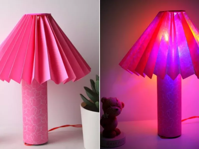 ایده ساخت کاردستی با کاغذ رنگی برای مدرسه / ساخت چراغ خواب