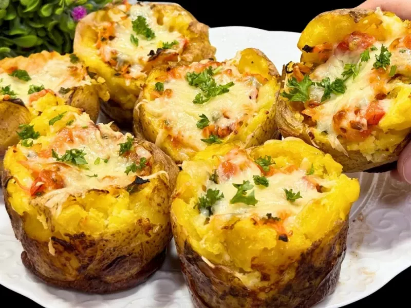 طرز تهیه سیب زمینی تخم مرغ مدرن در فر