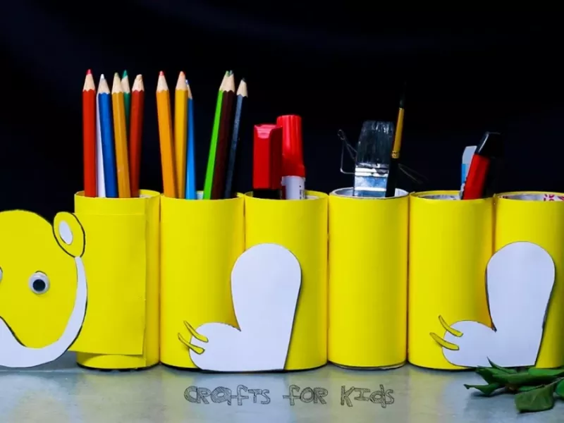 کاردستی با رول دستمال توالت / ساخت جامدادی با رول دستمال برای مدرسه