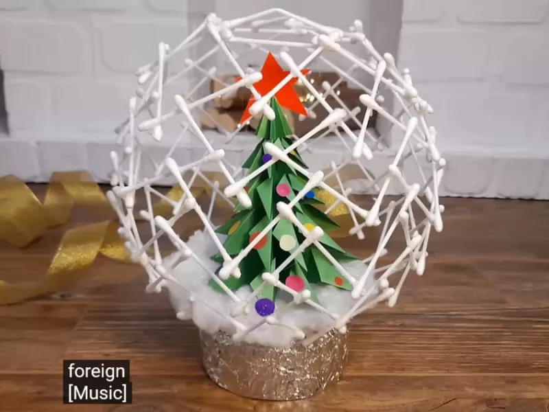 کاردستی با گوش پاک کن / آموزش ساخت گوی های دکوری با گوش پاک کن