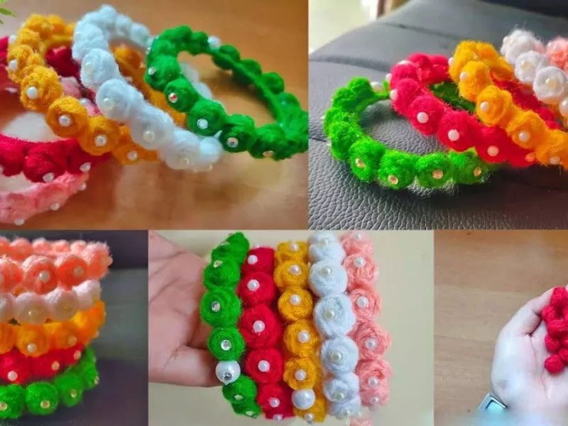 نحوه درست کردن «دستبند کاموایی» در خانه