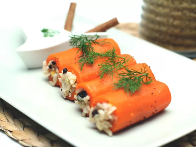 دستور طبخ دلمه هویج با سس مخصوص و خوشمزه