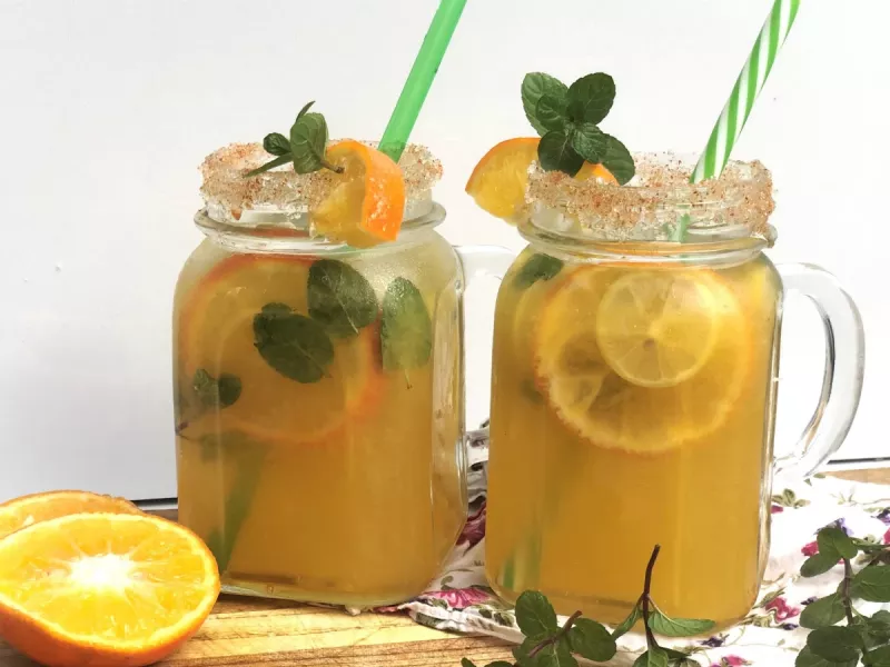 طرز تهیه موهیتو پرتقال و نعنا