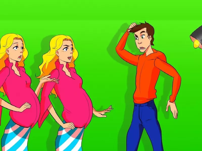 یه کم فکر کن و بگو کدوم از این خانومای باردار و همسر واقعی این آقاهست؟