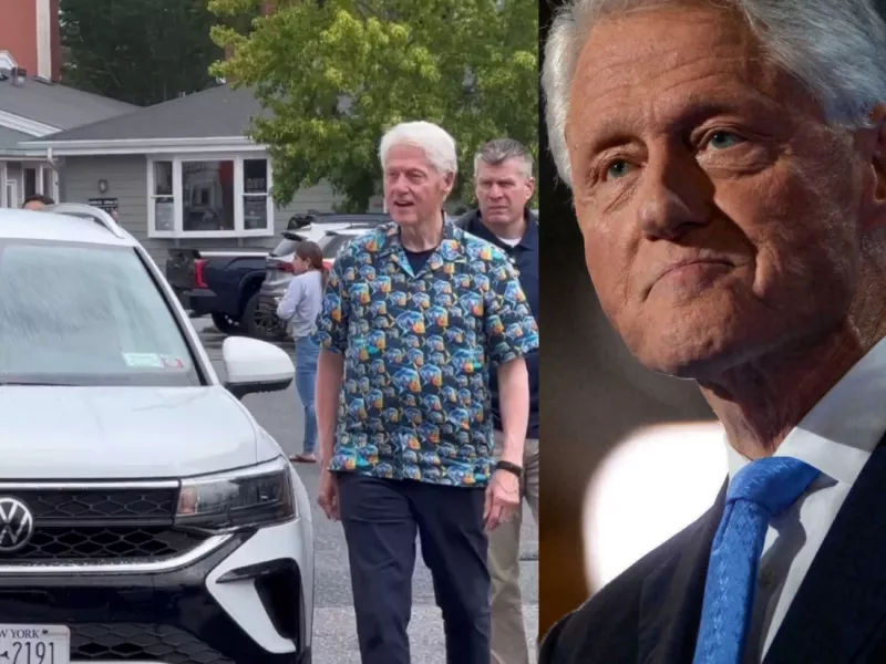 شکار لحظه ها با چند صد شات عکاس ها از پیاده روی بیل کلینتون / ویدیو