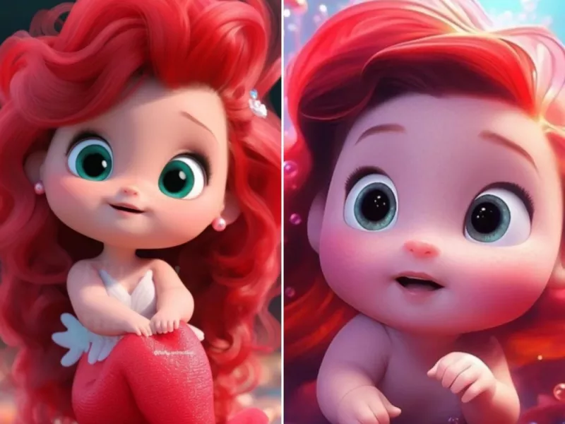 خوشگل شدن پرنسس آریل وقتی 2 بعدی میشه !