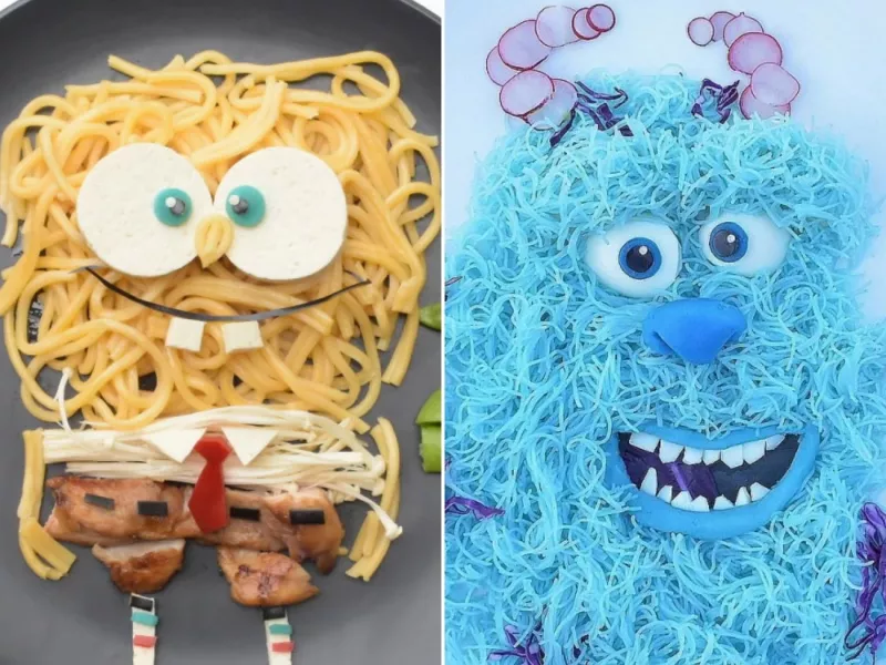 مادر با سلیقه ای وعده های غذایی پسرش را به شکل شخصیت کارتونی درست می‌کند !