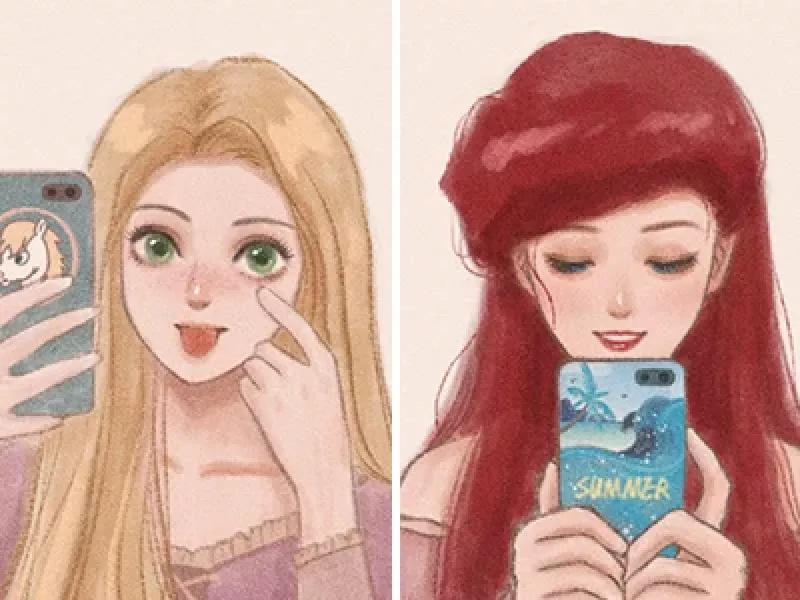 سلفی های بانمک پرنسس های دیزنی با تلفن شون !