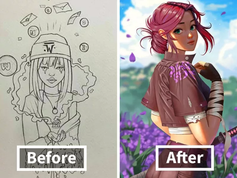 ببین این نقاشی های زشت اول چی بوده بعد چی شده !