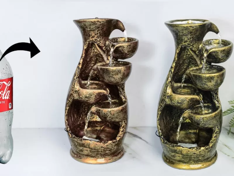 یک ایده زیبا و دیدنی برای ساخت آبشار با بطری پلاستیکی نوشابه !