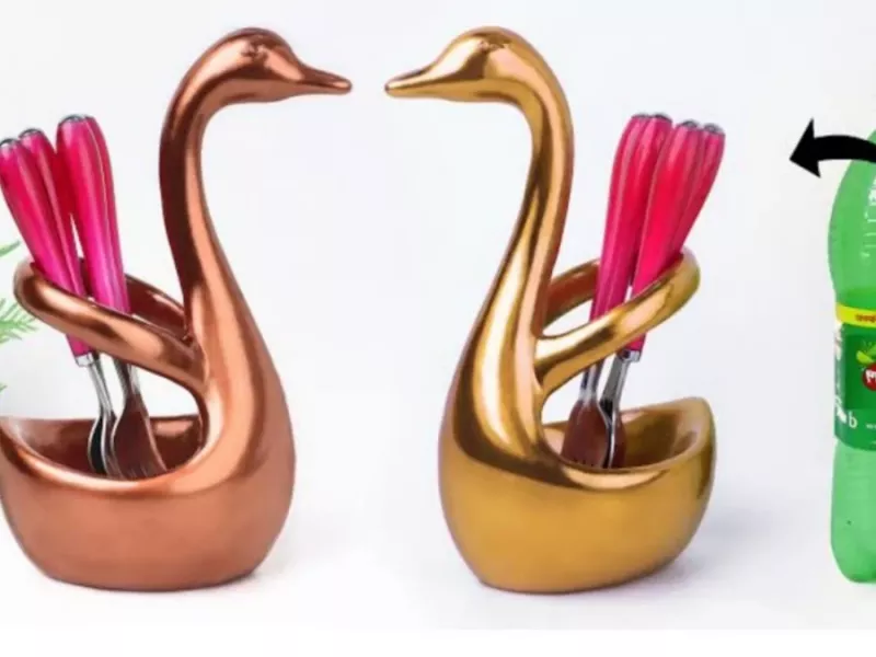 با بطری پلاستیکی خیلی سریع جا قاشقی گچی درست کن !