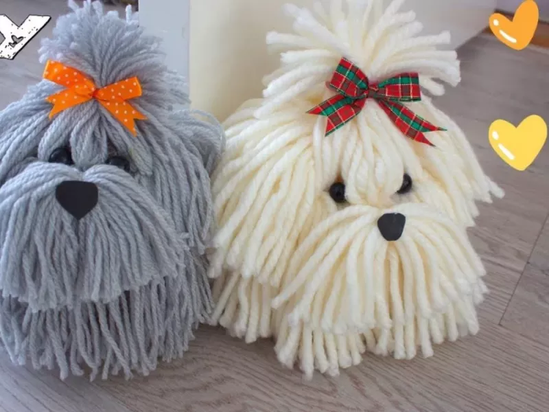 نحوه ساخت توله سگ های پشمی گام به گام !