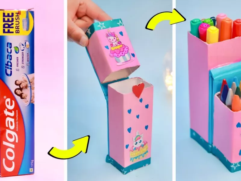 با جعبه خمیر دندان این جا خودکاری تک شاخ بامزه رو بساز !