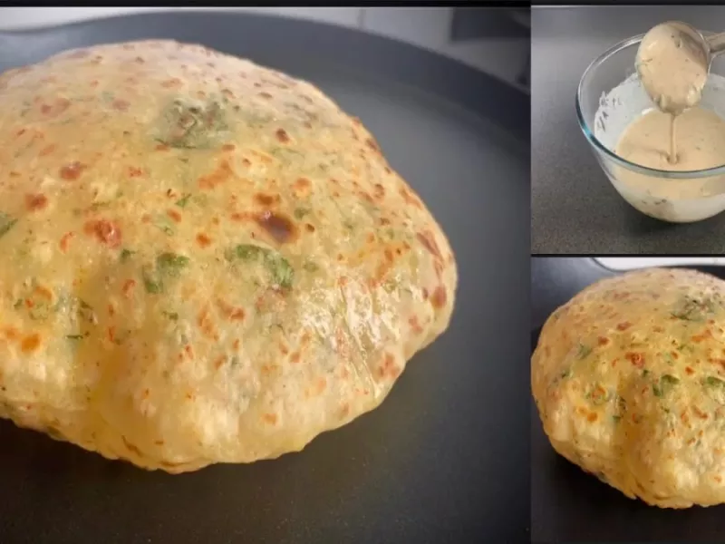 دستور پخت سیر پاراتا خوشمزه با خمیر مایع در 5 دقیقه !