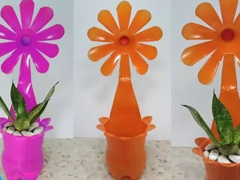 ساخت گلدان خلاقانه از بطری های پلاستیکی دور ریختنی !