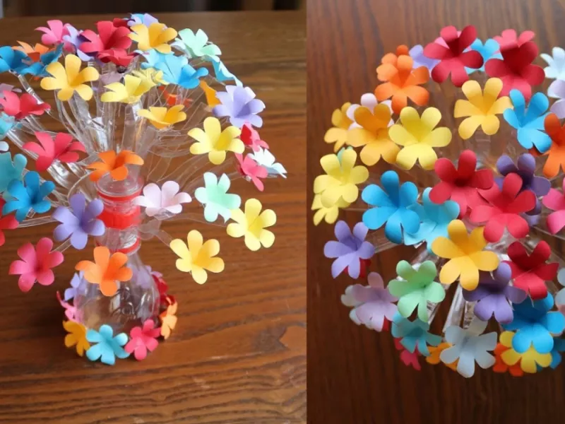 این گلهای رنگی کاغذی زیبا ایده جالبی برای دکور اتاقت !