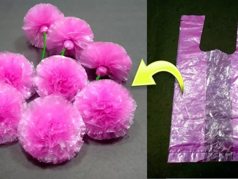 با کیسه پلاستیکی به آسانی گل رز درست کنید !