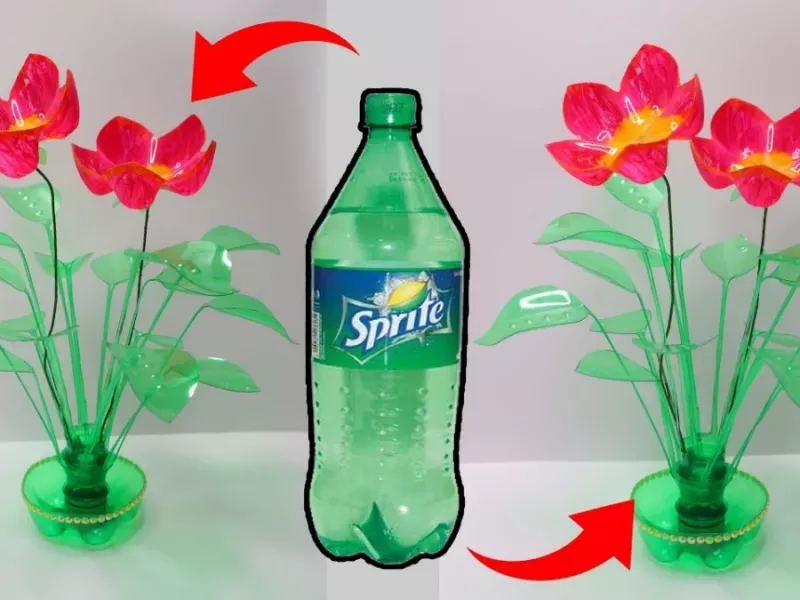 با بطری پلاستیکی این گل زیبا رو برای دکور خانه بساز !