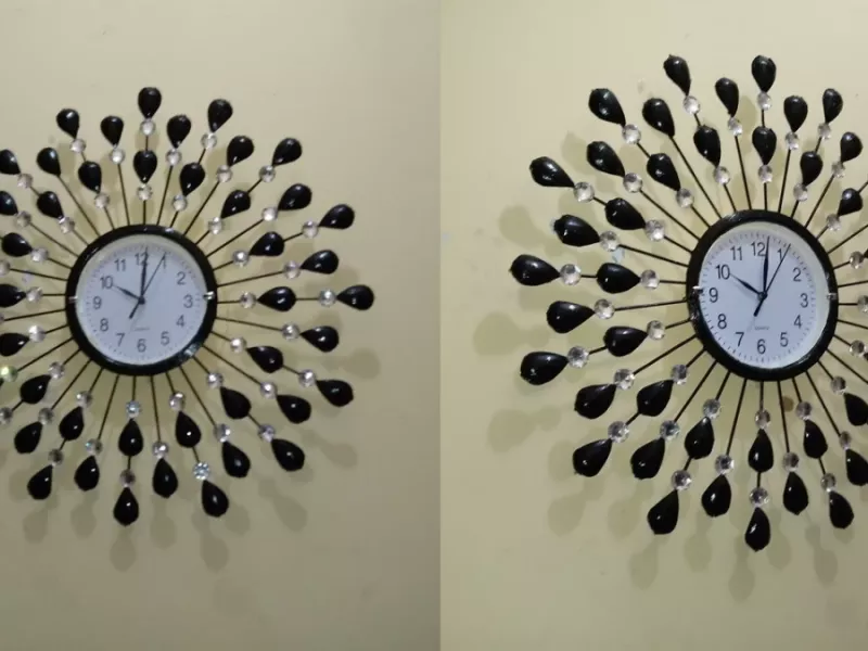 با سیخ چوبی و قاشق یک بار مصرف ساعت دیواری تزیینی درست کنید !